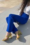 Hubert Kadın Mat Deri Topuklu Sandalet Limon Sarısı