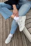 Nicola Kadın Mat Deri Bağcıklı Sneakers Gri