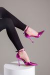Alona Kadın Parlak Deri Topuklu Ayakkabı Fuşya