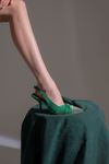 Molle Kadın Saten Topuklu Ayakkabı Yeşil