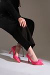 Serra Kadın Saten Topuklu Ayakkabı Fuşya