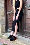Carmila Kadın Triko Bağcıklı Spor Ayakkabı Siyah-Turuncu