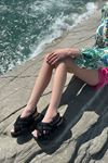 Tapara Kadın Bez Bantlı Sandalet Siyah
