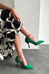 Corpen Kadın Saten Topuklu Ayakkabı Yeşil