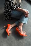 Serra Kadın Saten Topuklu Ayakkabı Turuncu