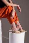 Hebel Kadın Transparan Topuklu Ayakkabı Bej