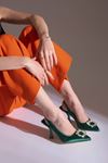 Vogar Kadın Saten Topuklu Ayakkabı Yeşil