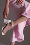 Lajas Kadın Rugan Topuklu Sandalet Beyaz
