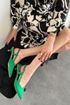 Mari Kadın Saten Topuklu Ayakkabı Yeşil