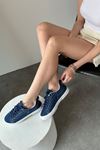 Nosy Kadın Kot Malzeme Bağcıklı Spor Ayakkabı Koyu Mavi